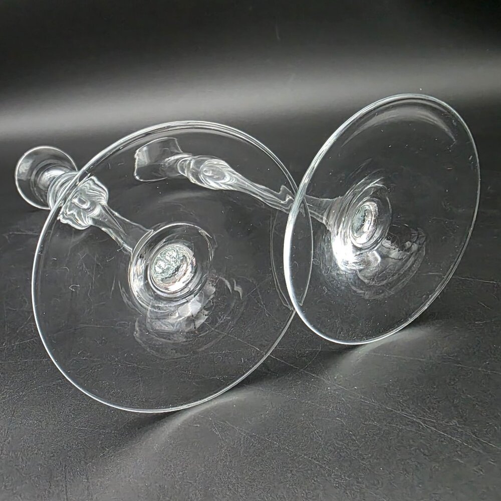 Mikasa Jamestown Clear Glass Candlestick 9.5 Inches Tall Set of 2 - Picture 7 of 9